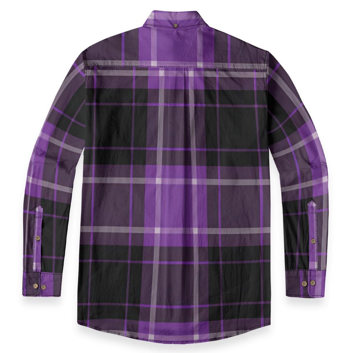 Purp Black Plaid Designer Sleeve Shirt