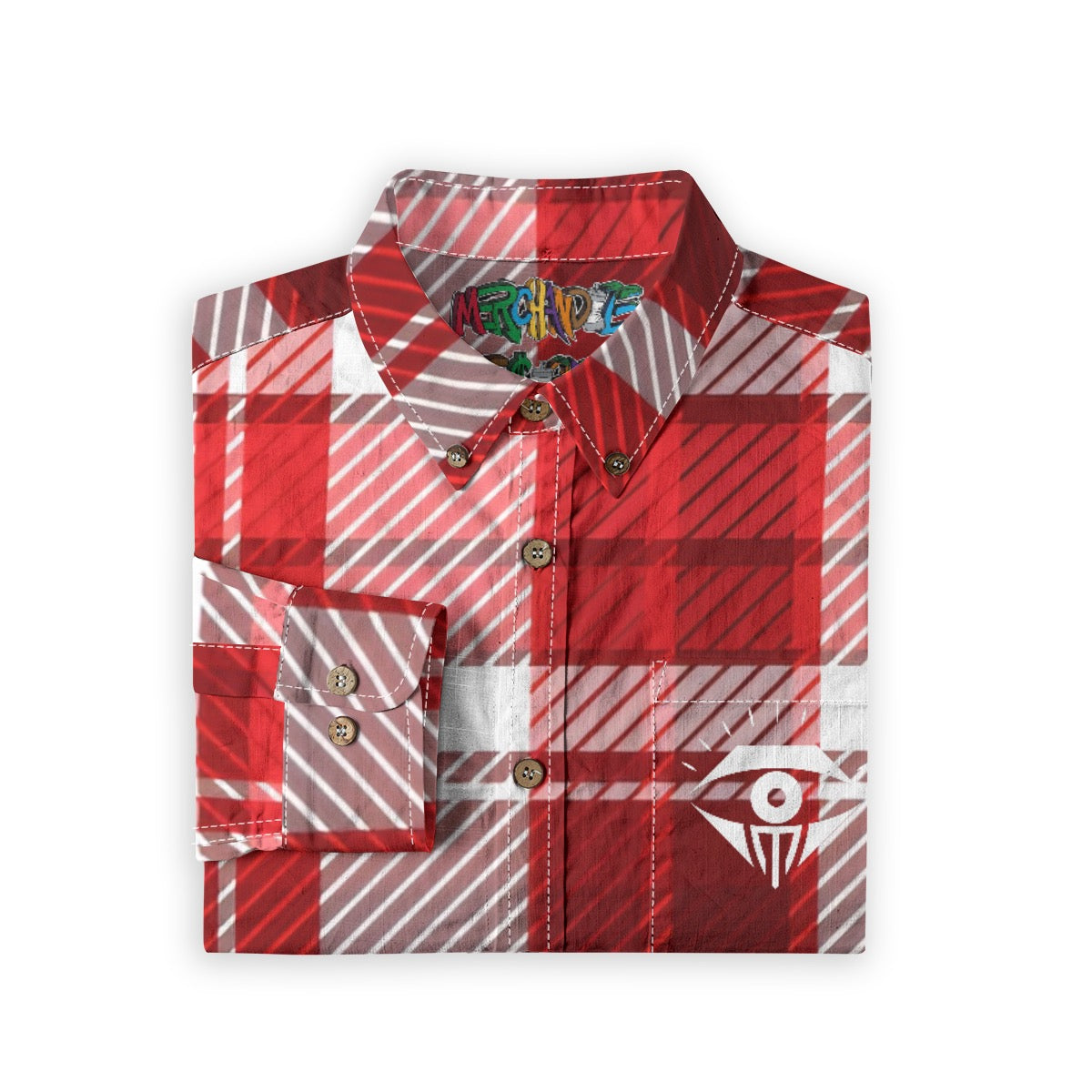 Red White Plaid Designer Sleeve Shirt