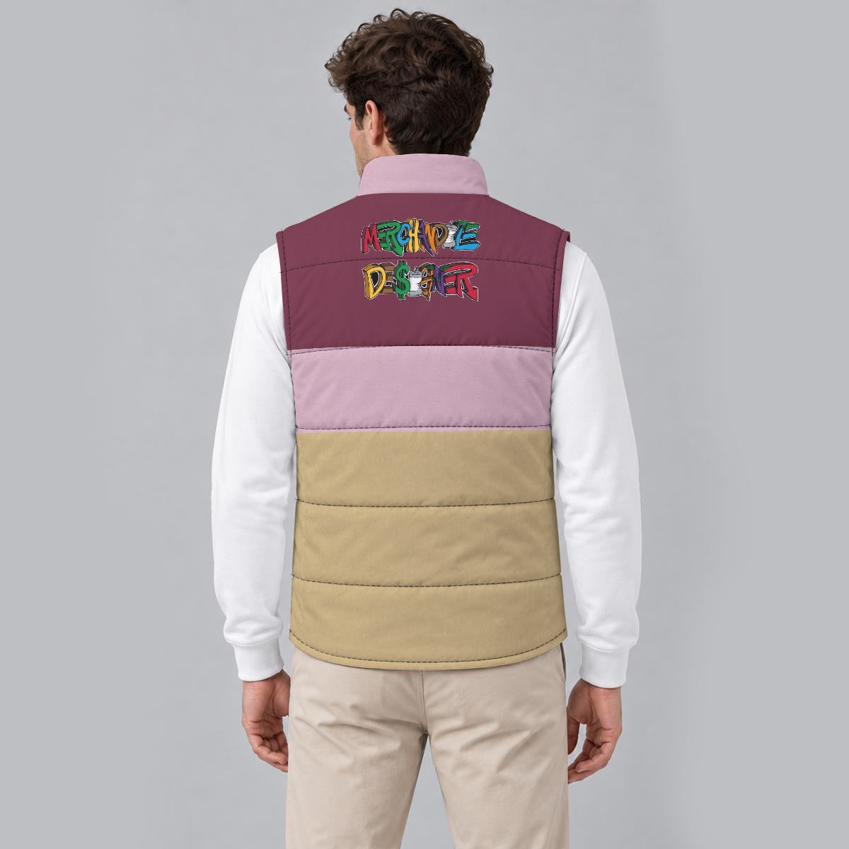 Winter Wine Snowman Zip Padded Vest