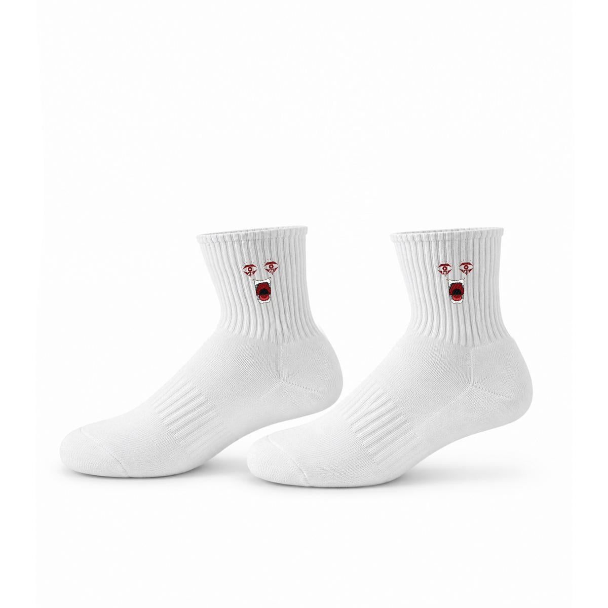 embroidery Powered Up Mid-Calf Socks|Cotton