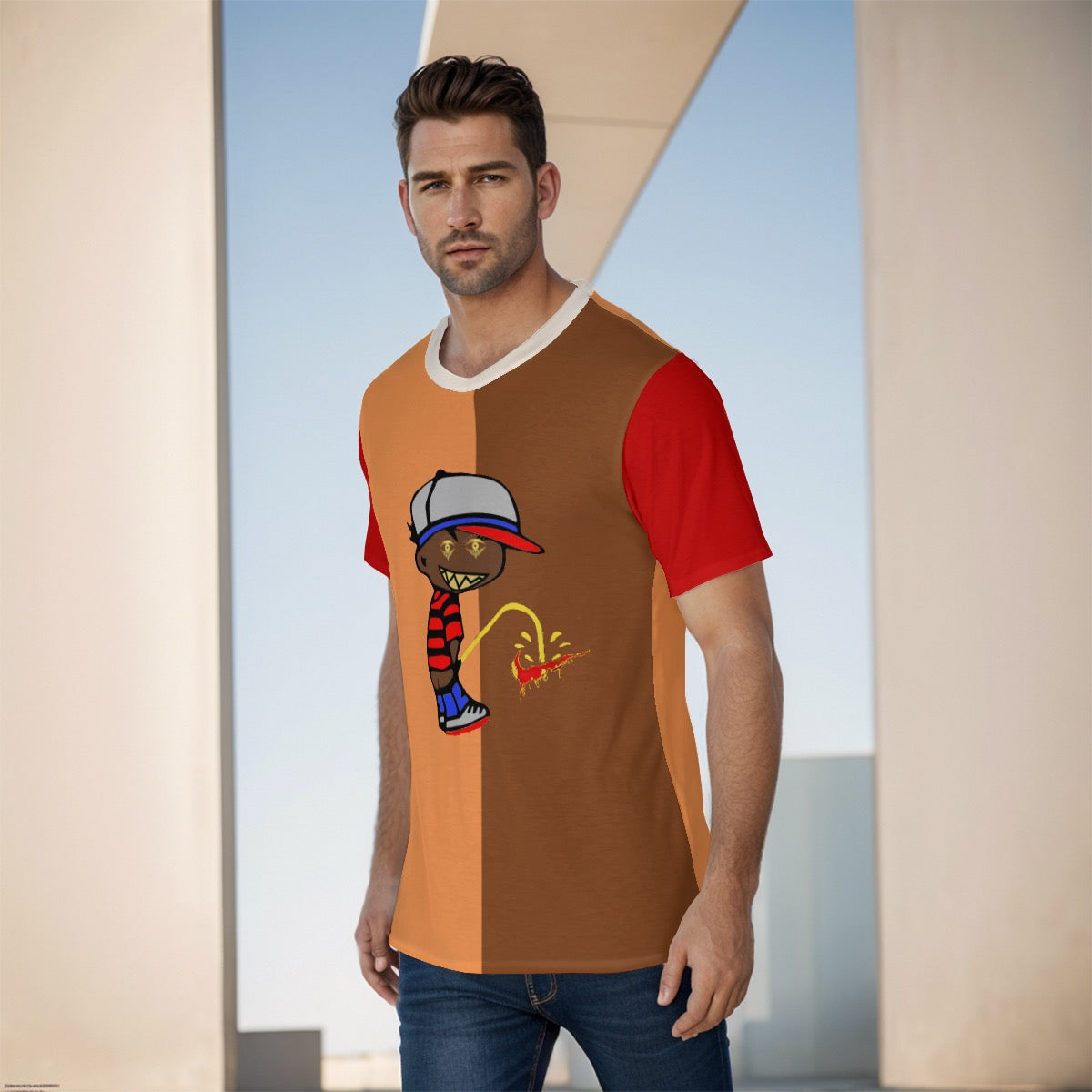 brown orange red outlaw shirt