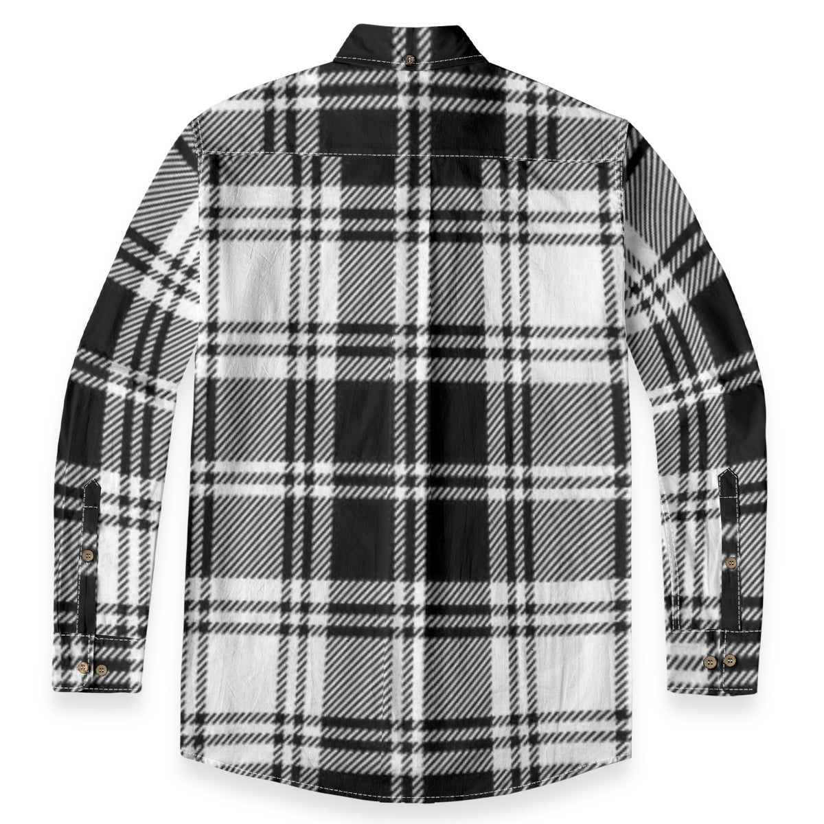 White Black Plaid Designer Sleeve Shirt