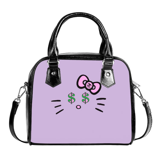 Violet Cash Kitty Designer Handbag With Single Shoulder Strap
