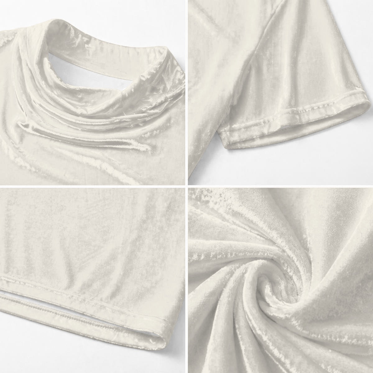 Ivory Designer Draped Neck Shirt