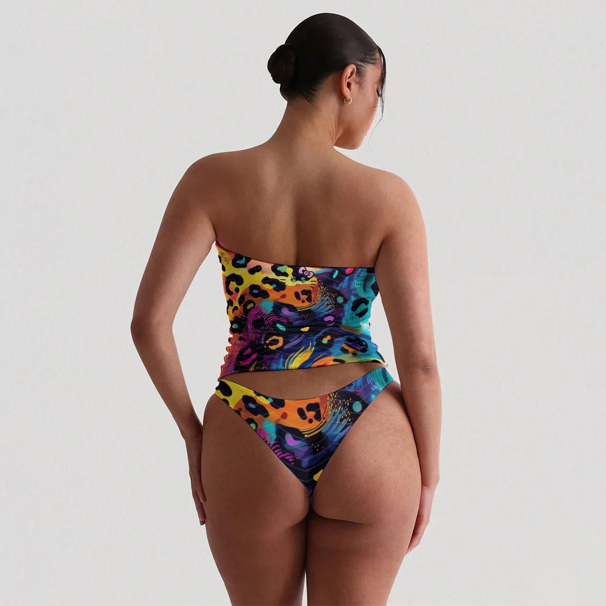 Cash Kitty Tube Top/Cheeky Bottom Set-Wild Prism
