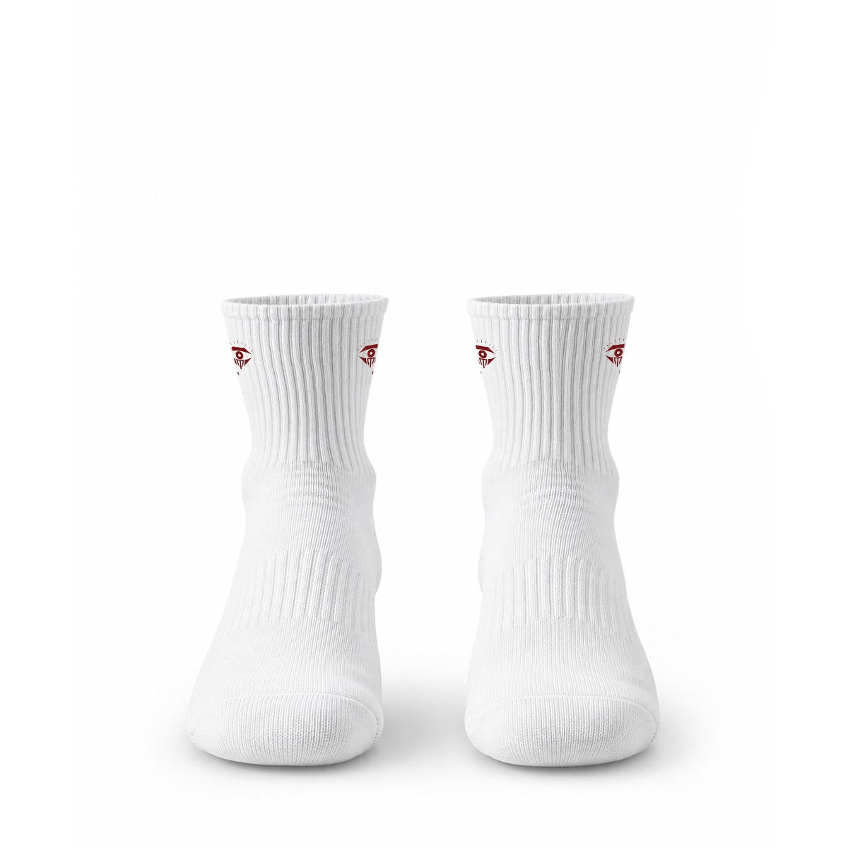 embroidery Powered Up Mid-Calf Socks|Cotton