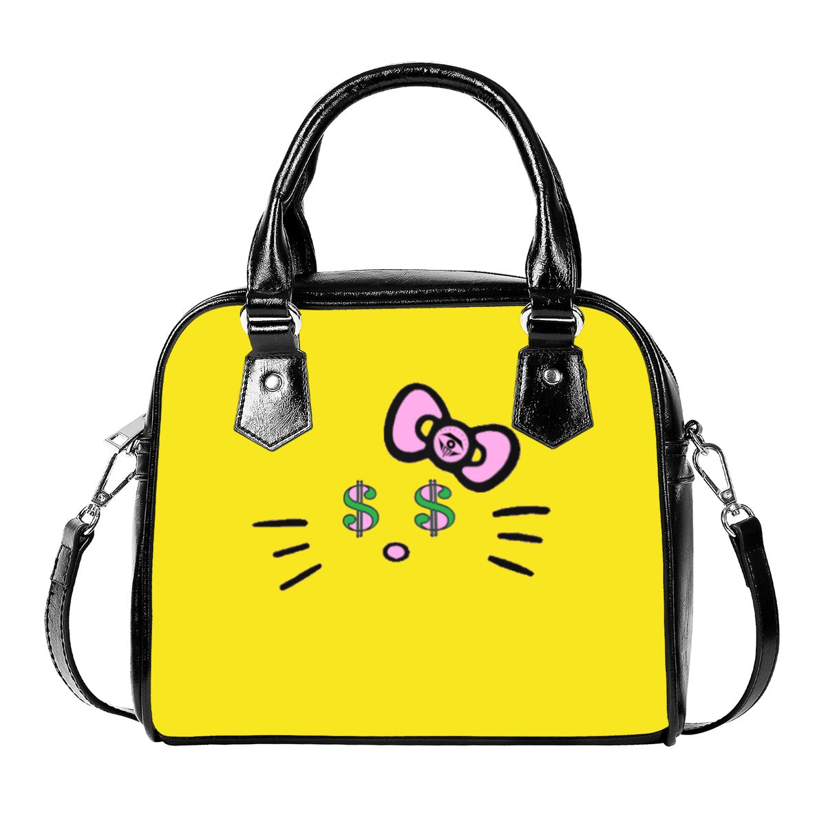 Yellow Cash Kitty Handbag With Single Shoulder Strap