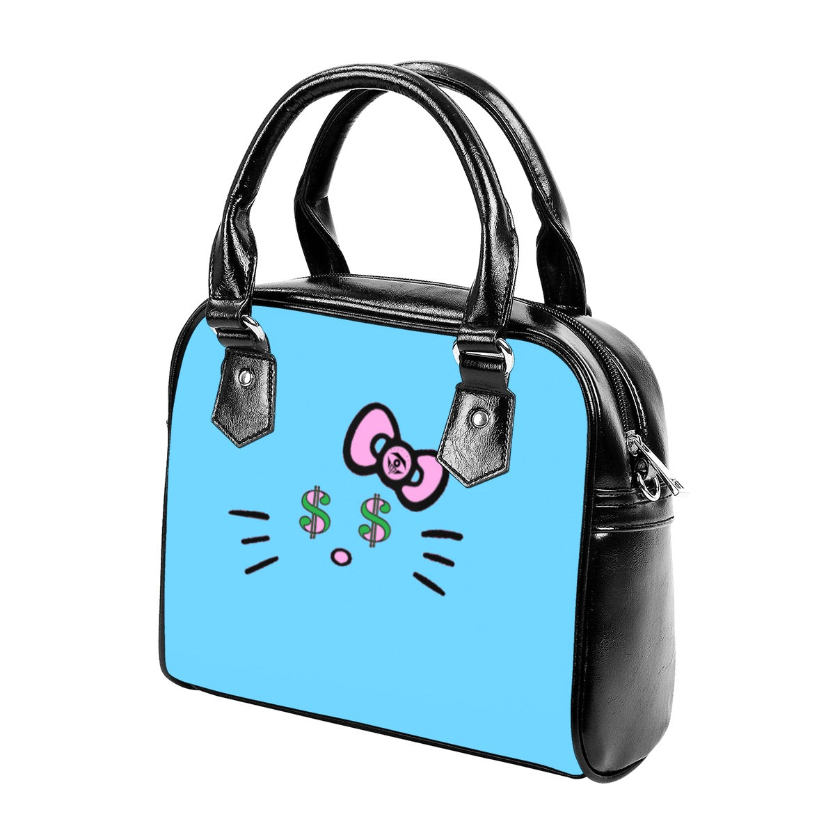 Cyan Cash Kitty Designer Handbag With Single Shoulder Strap
