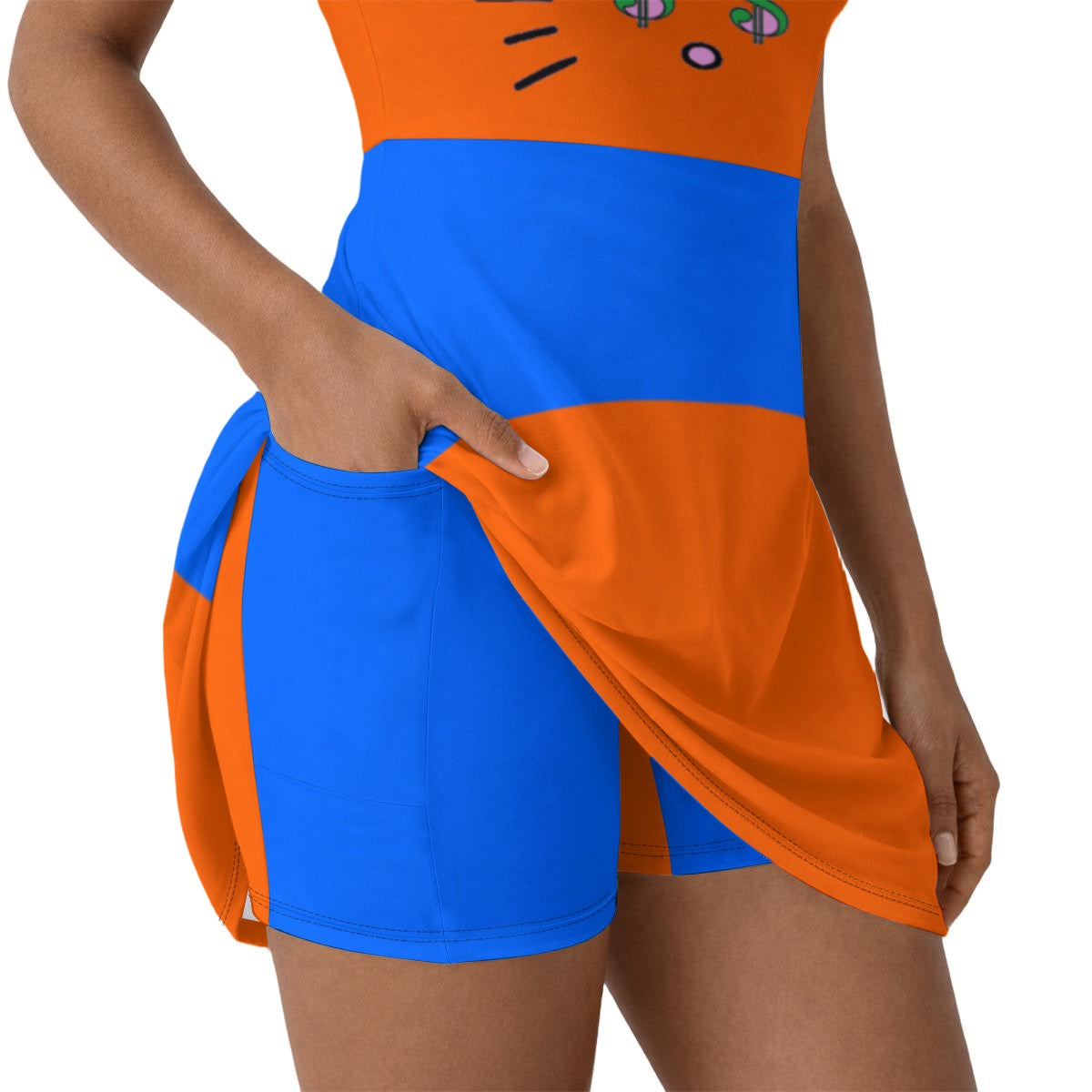 Voltage Cash Kitty Women’s Athletic Dress With Built‑In Shorts