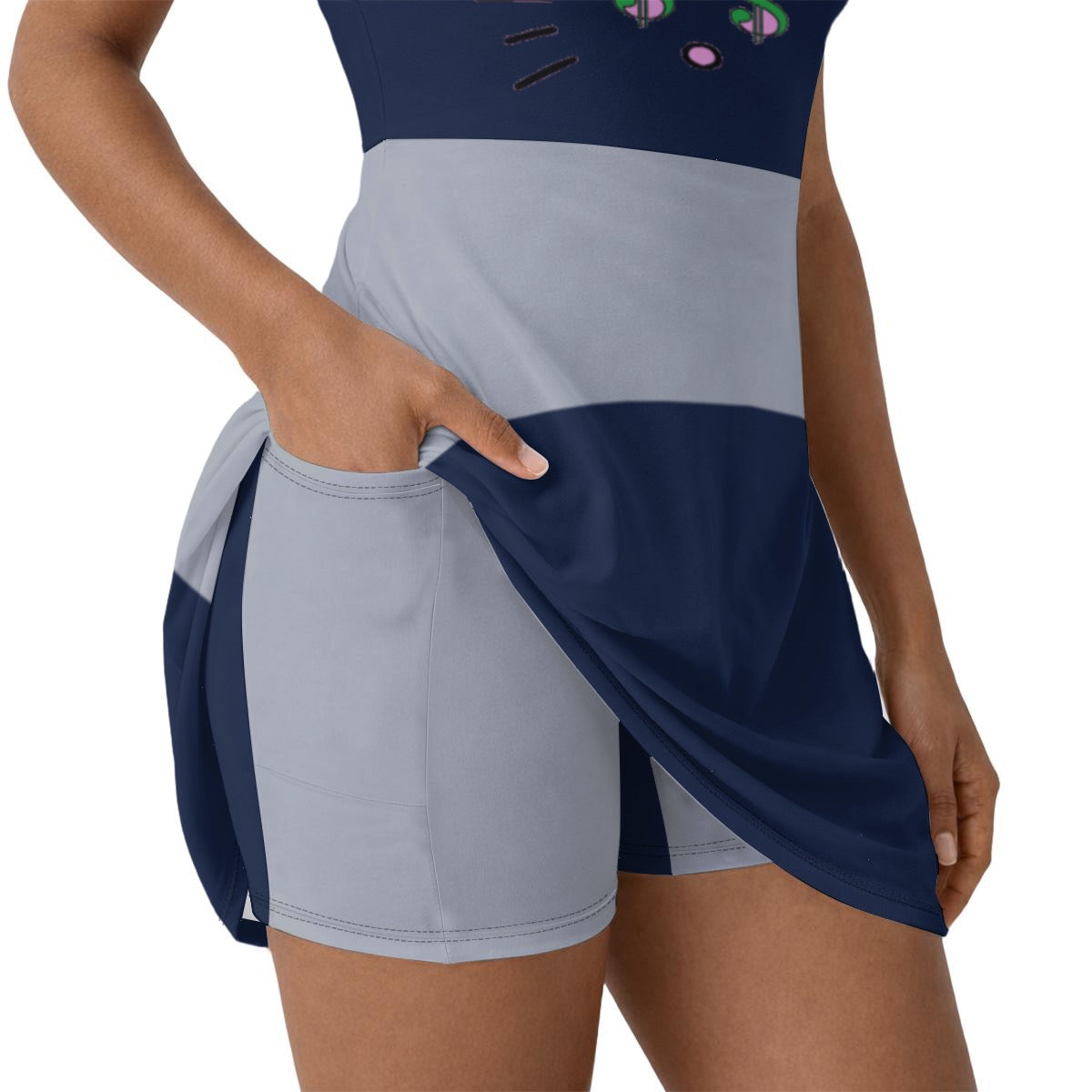 Ice Royal Cash Kitty Women’s Athletic Dress With Built‑In Shorts