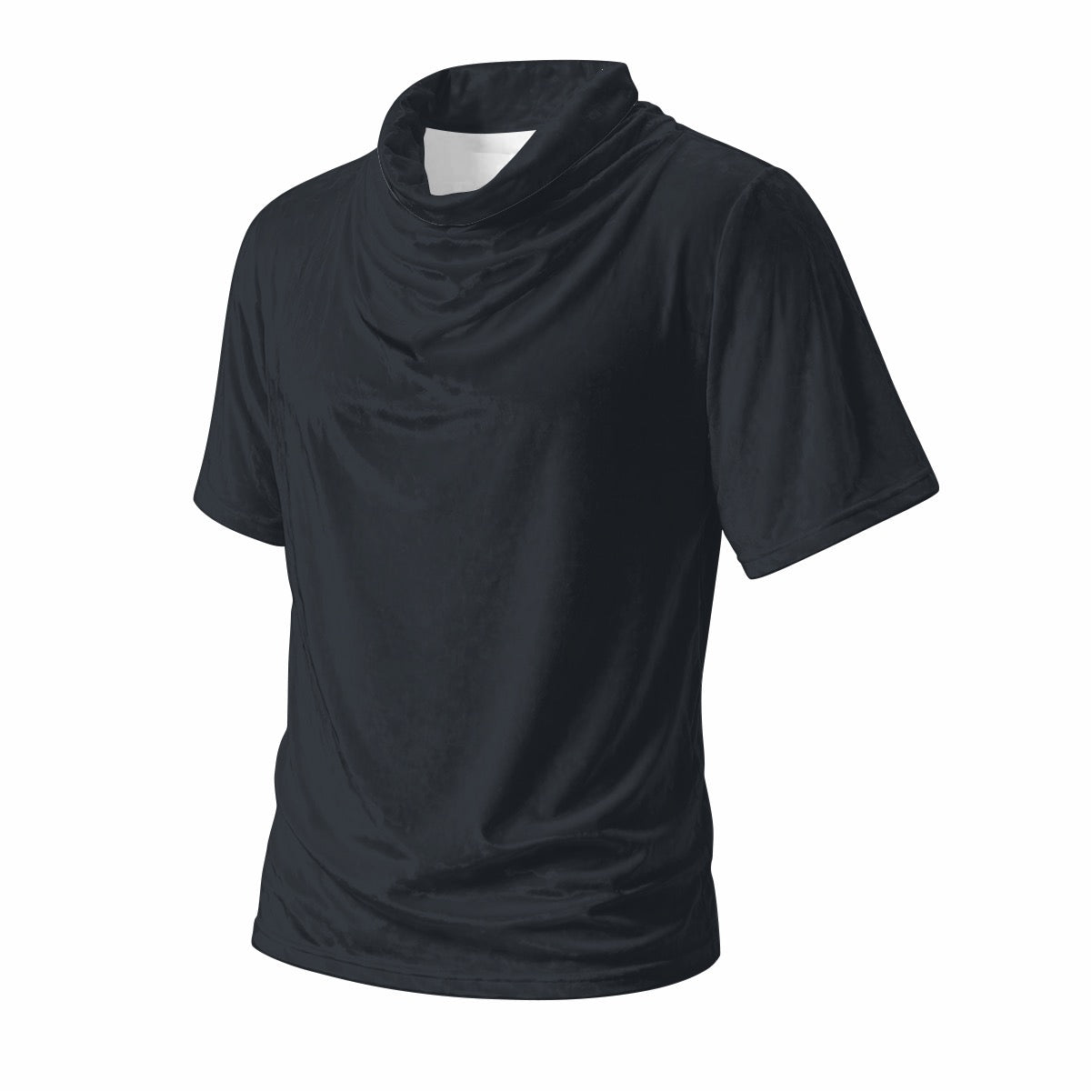 Charcoal Designer Draped Neck Shirt