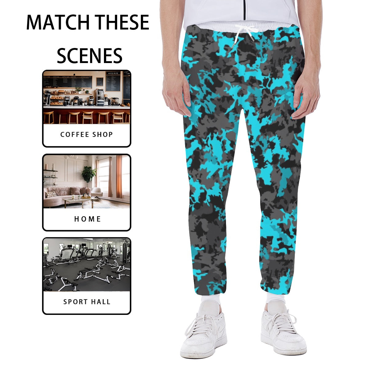 Blu/Black Camo Sweatpants