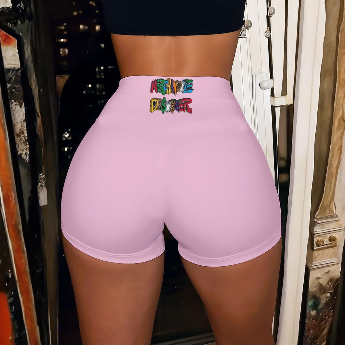 Cash Kitty Booty Shorts-Nude Pink