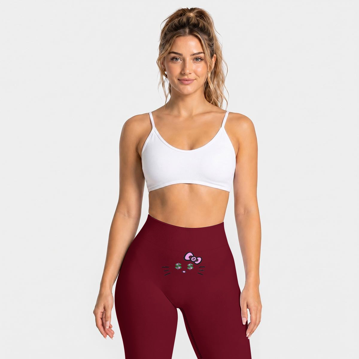 Burgundy High Waisted Butt-Lifting Leggings