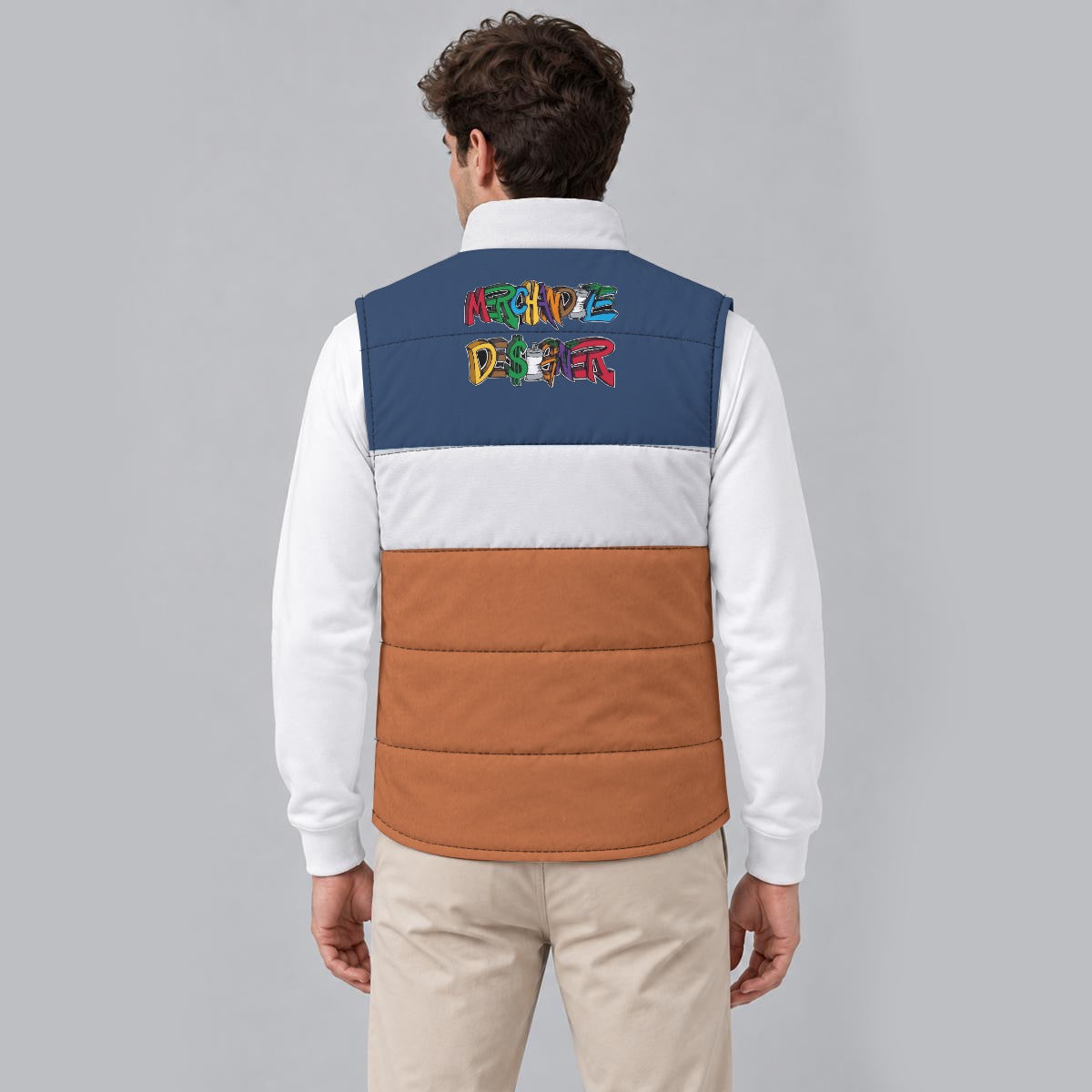 Polar Navy Snowman Zip Padded Vest