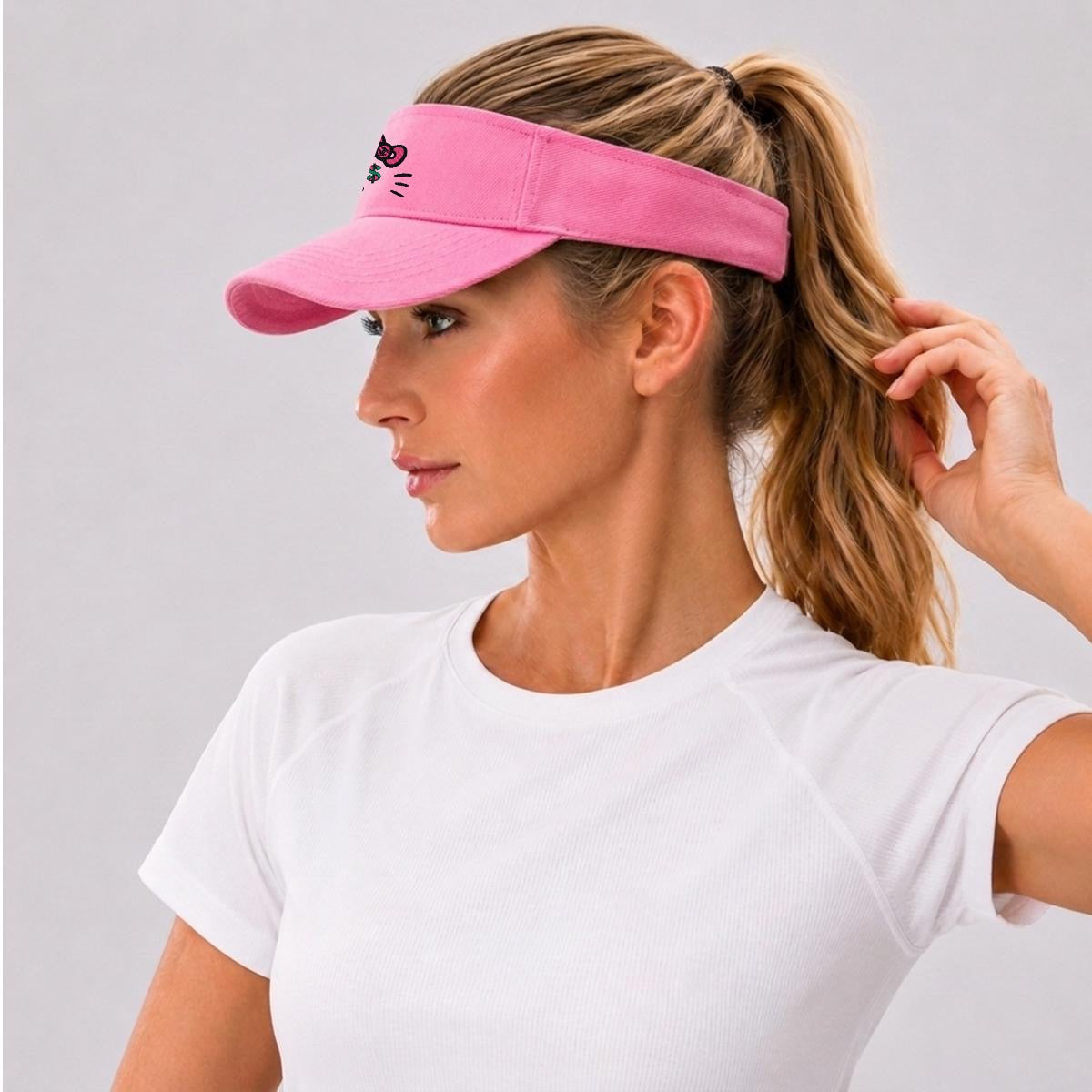 Embroidery Cash Kitty Designer-Top Visor