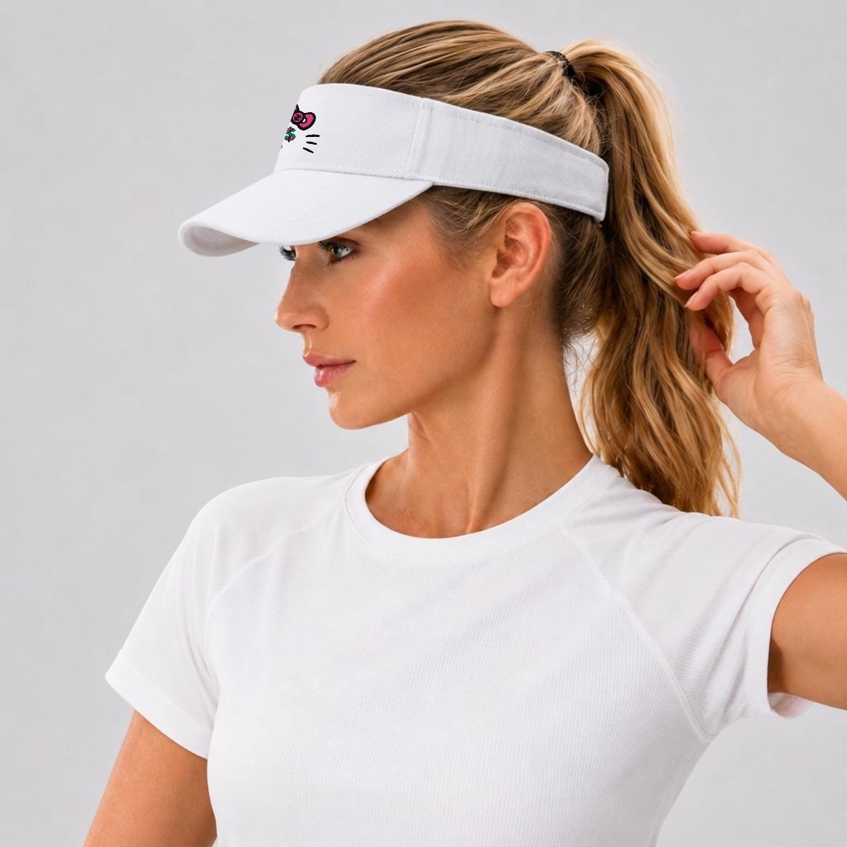 Embroidery Cash Kitty Designer-Top Visor