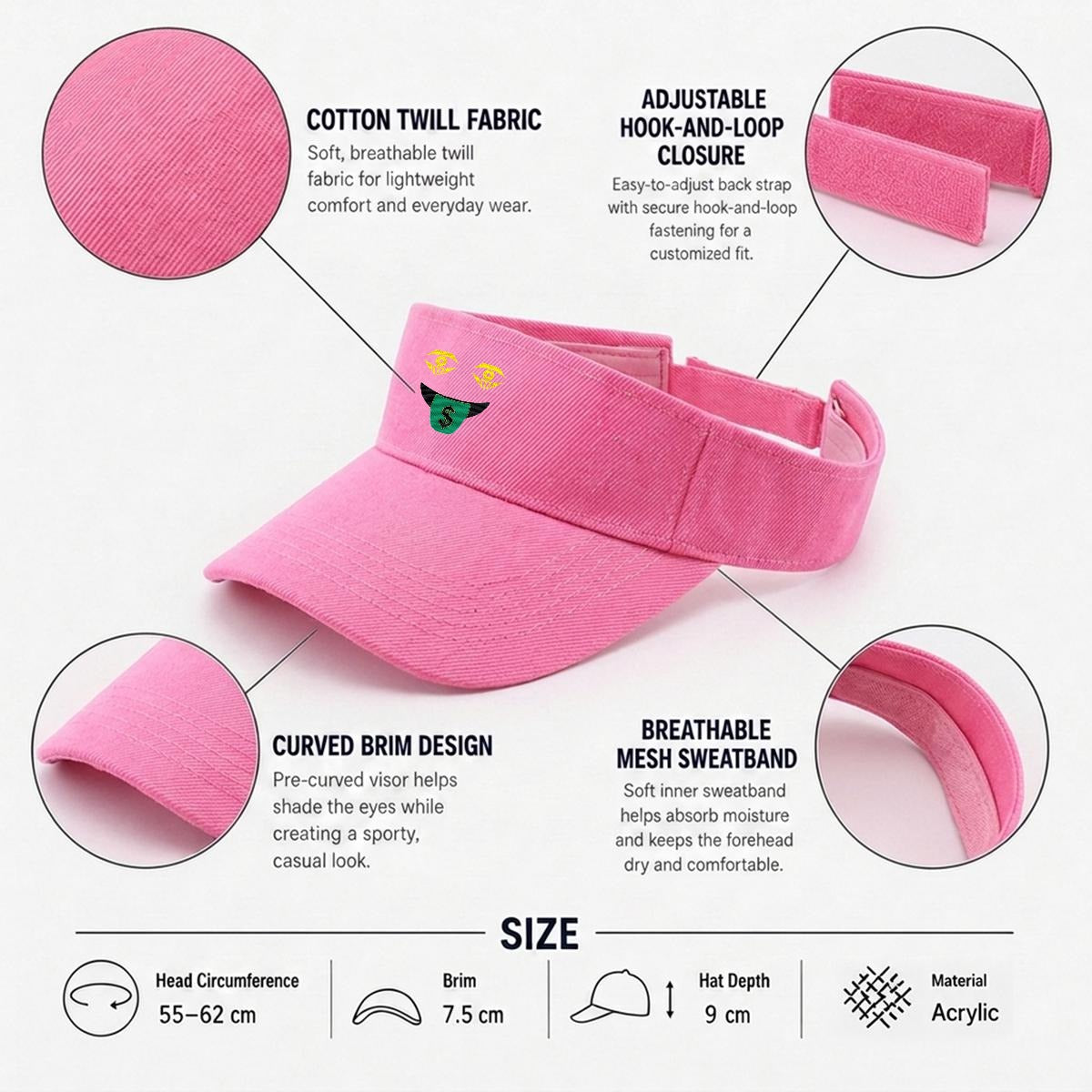 Embroidery Money Moves Designer Open-Top Visor