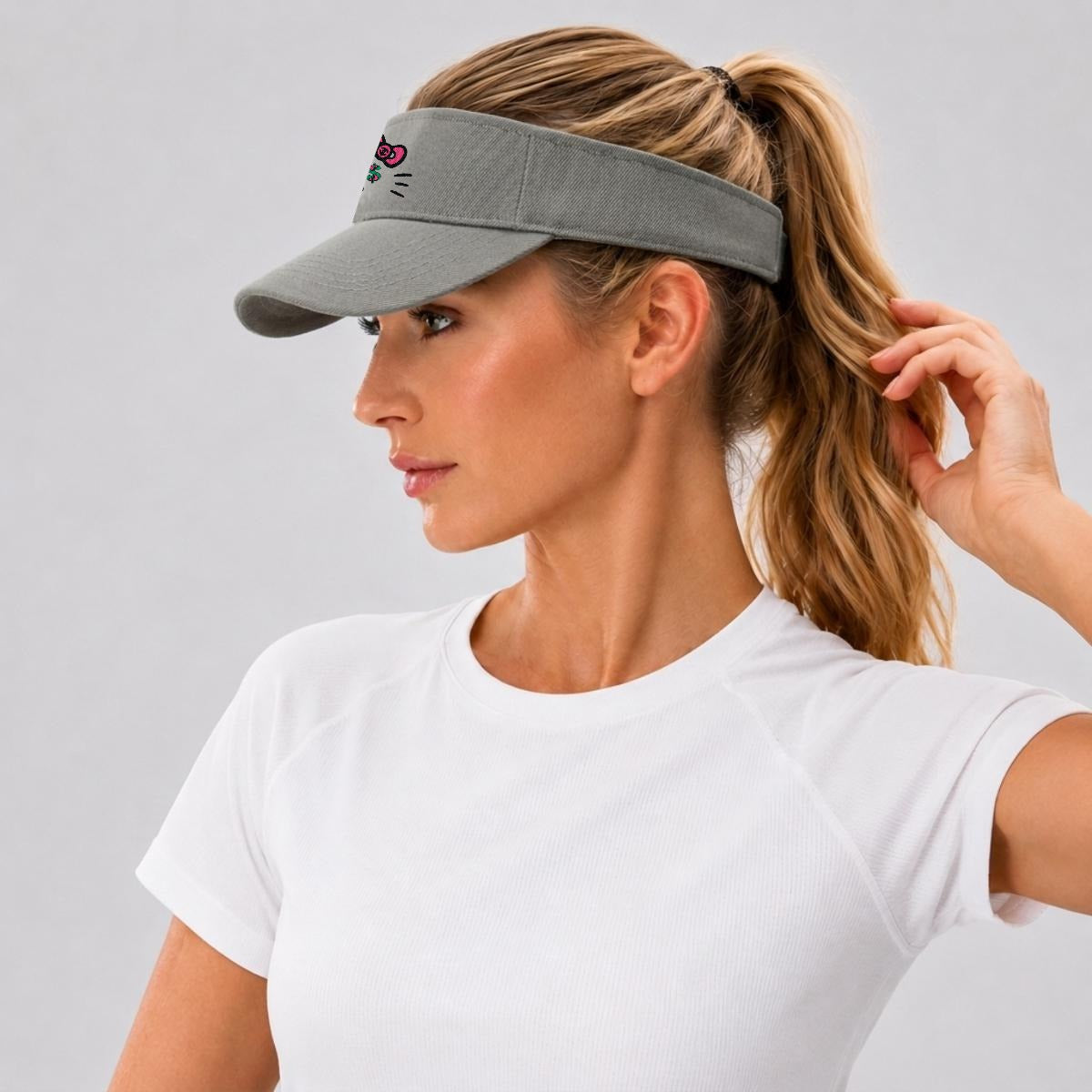 Embroidery Cash Kitty Designer-Top Visor