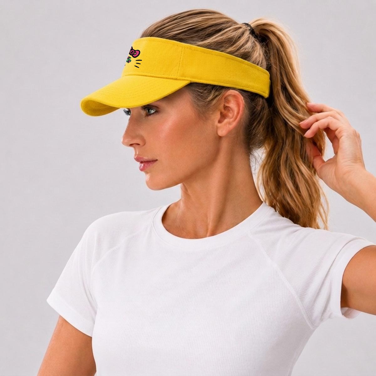 Embroidery Cash Kitty Designer-Top Visor