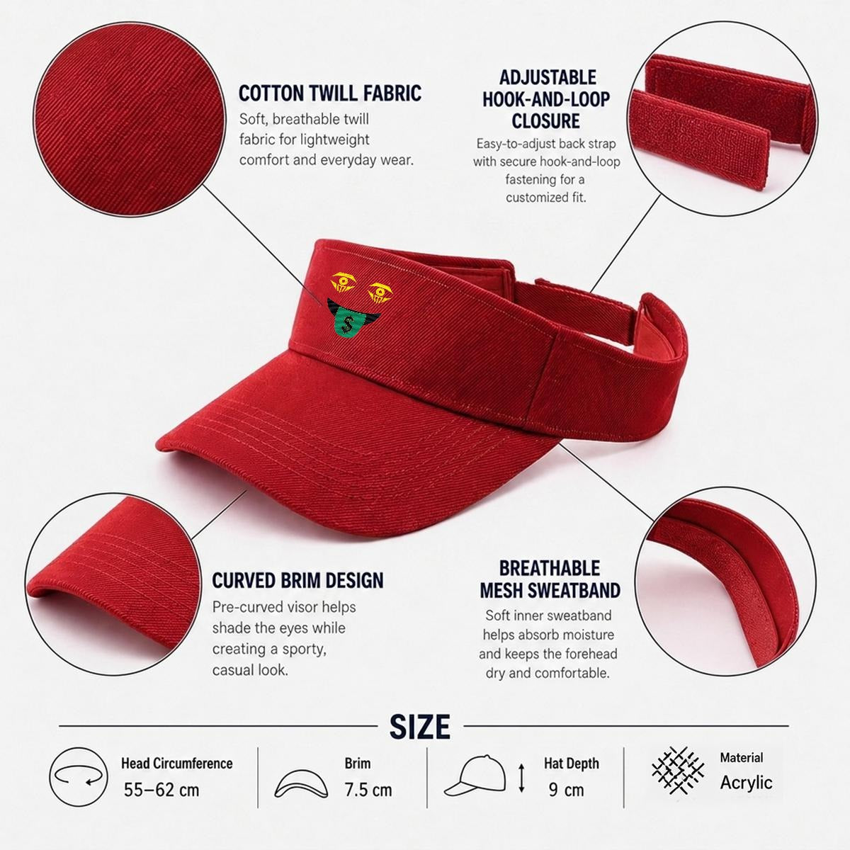 Embroidery Money Moves Designer Open-Top Visor