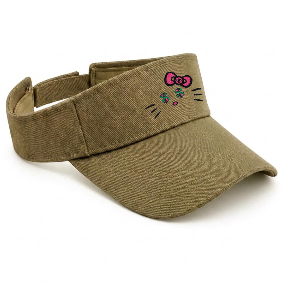 Embroidery Cash Kitty Designer-Top Visor