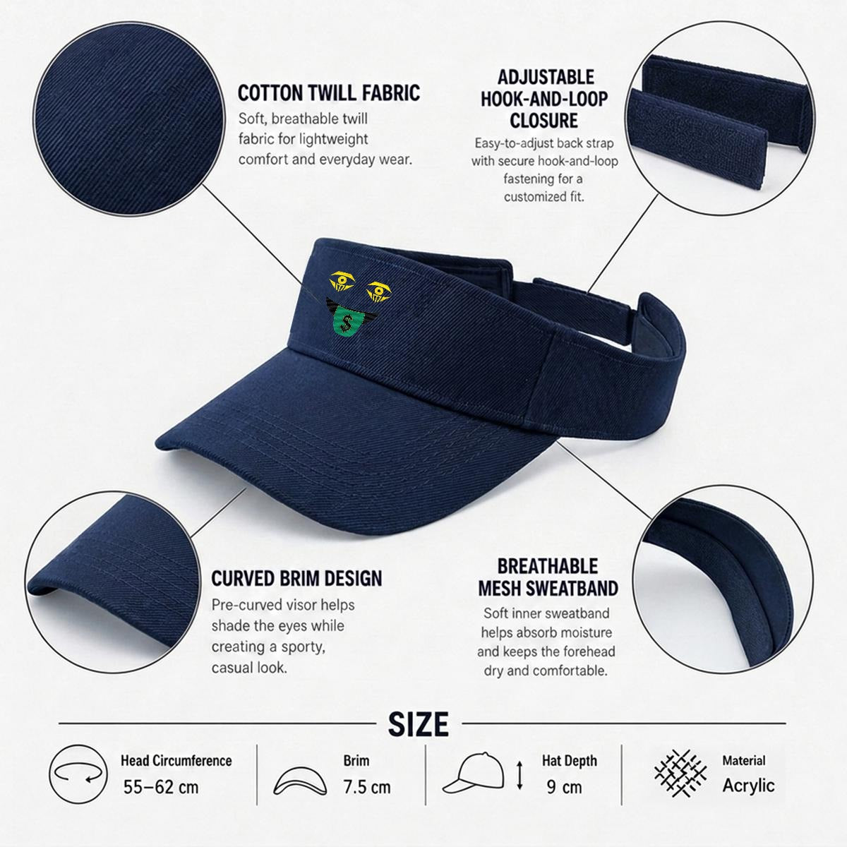 Embroidery Money Moves Designer Open-Top Visor