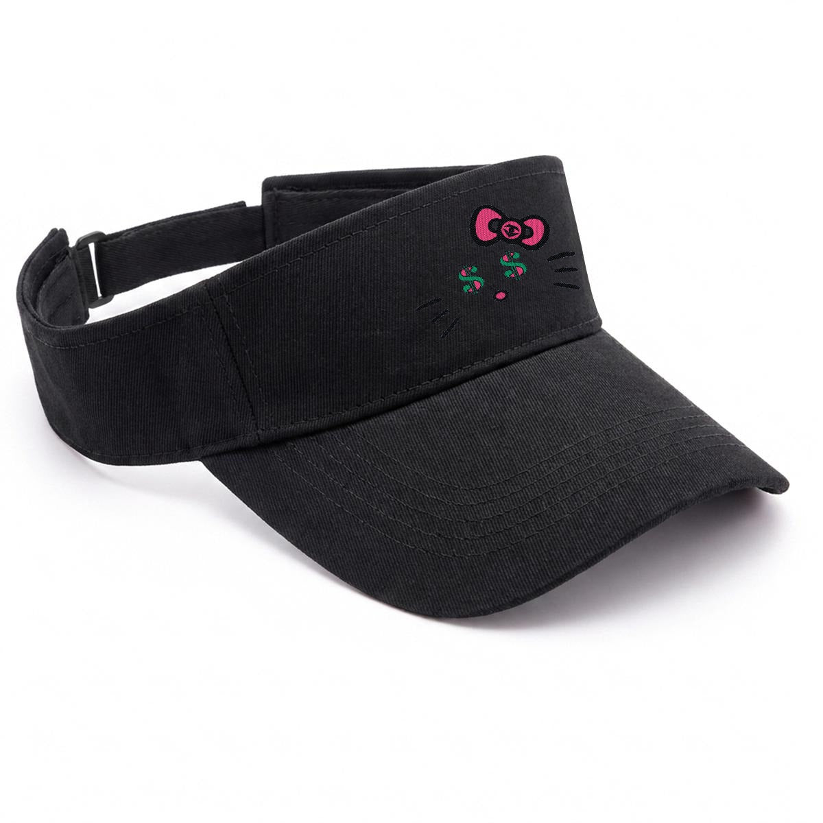 Embroidery Cash Kitty Designer-Top Visor