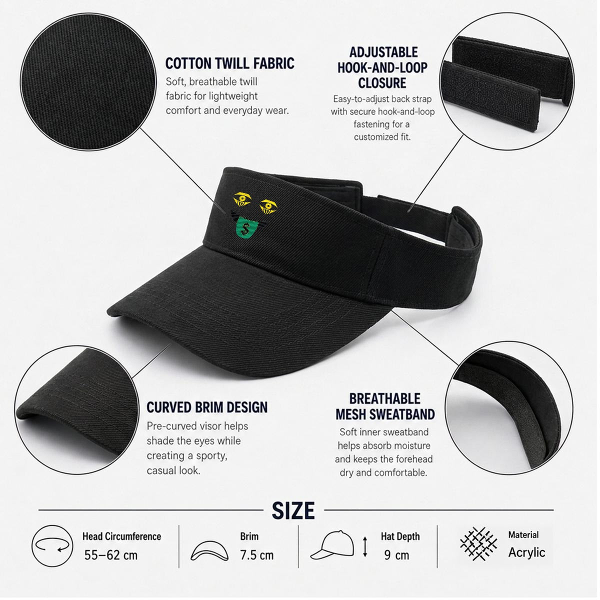 Embroidery Money Moves Designer Open-Top Visor