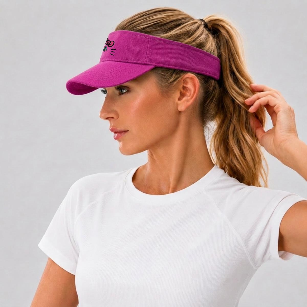 Embroidery Cash Kitty Designer-Top Visor