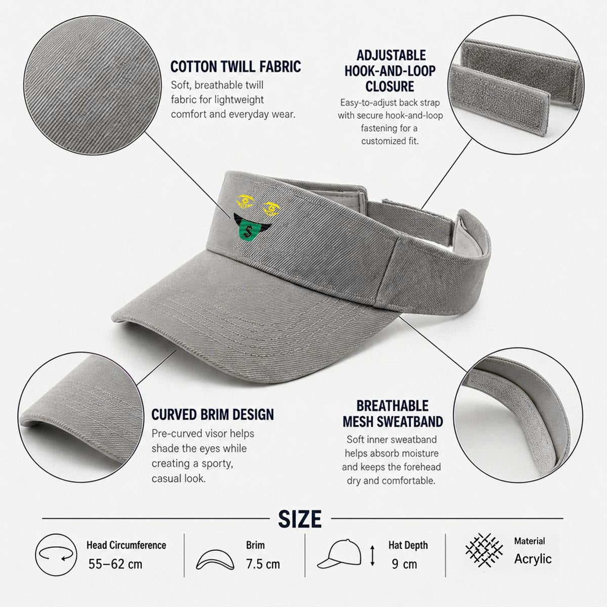 Embroidery Money Moves Designer Open-Top Visor