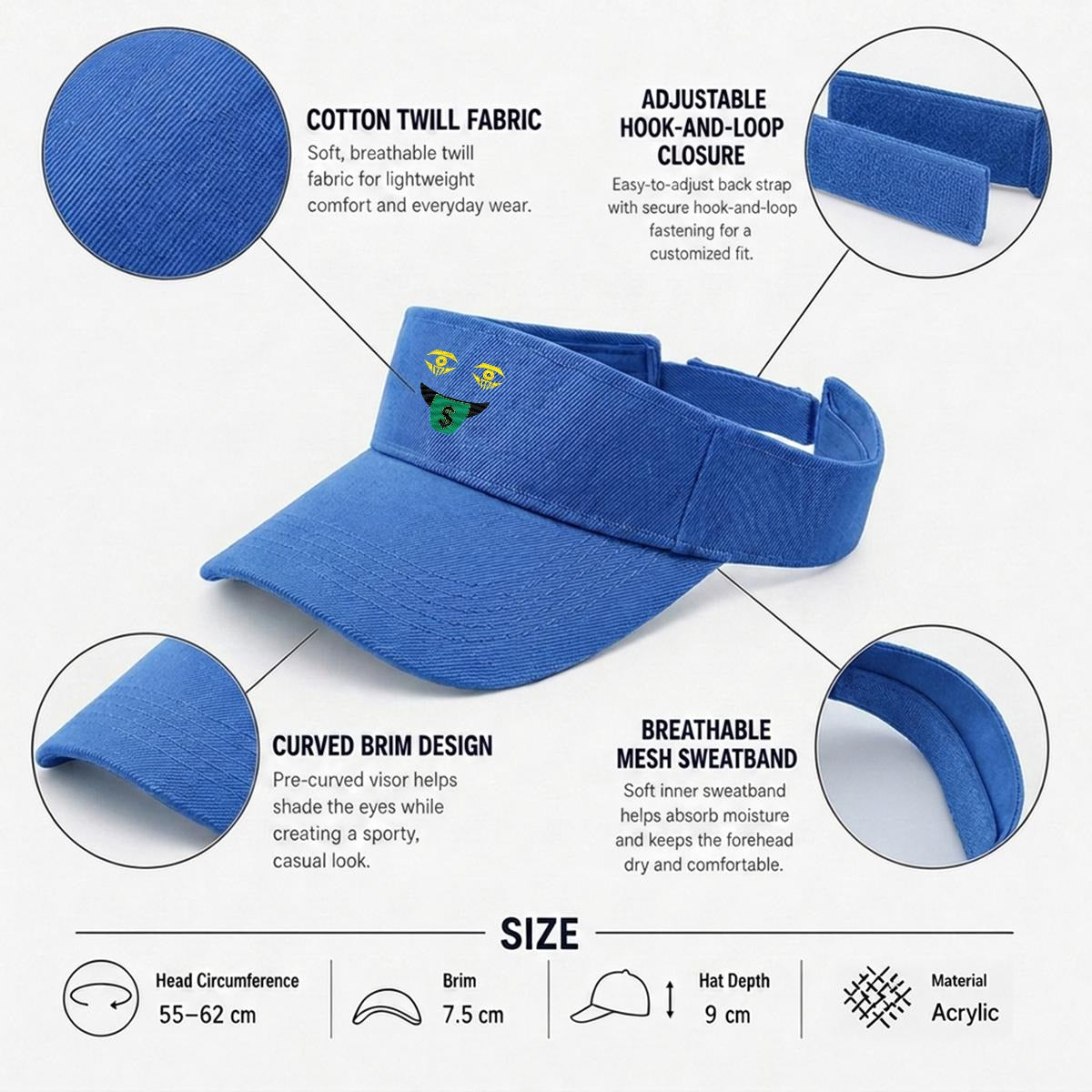 Embroidery Money Moves Designer Open-Top Visor