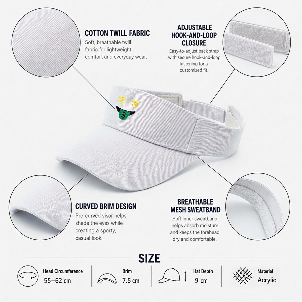 Embroidery Money Moves Designer Open-Top Visor