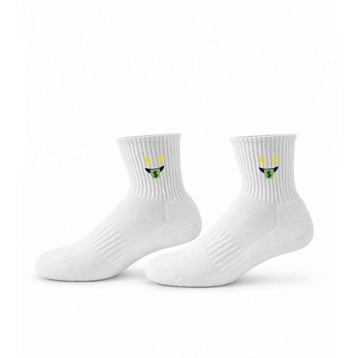 embroidery Money Moves Mid-Calf Socks|Cotton