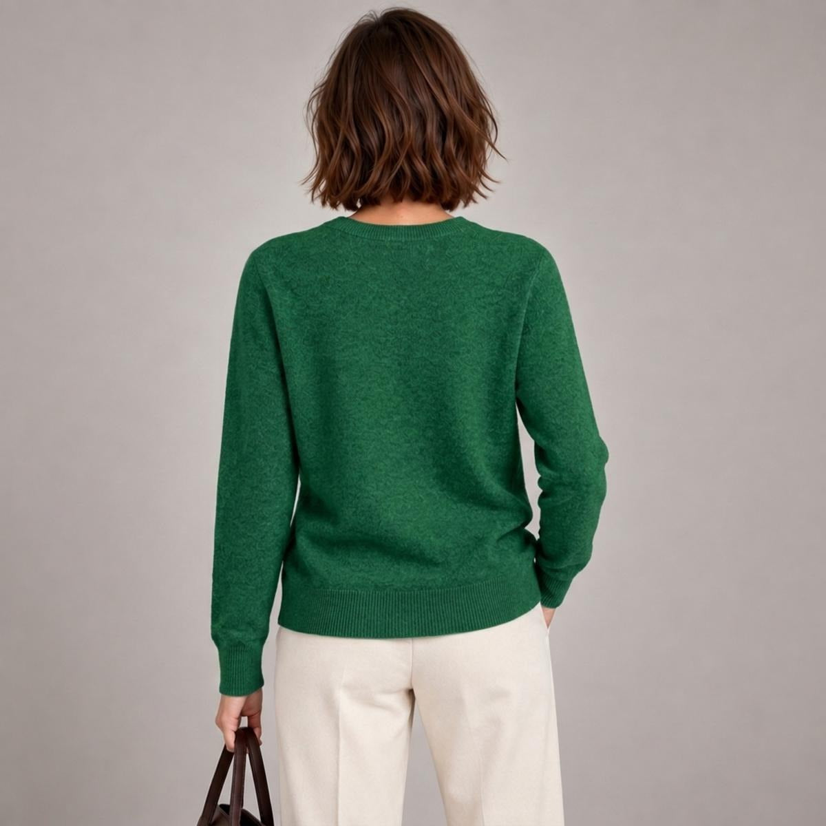 Merchandize Designer Soft Wool-Blend Crewneck Knit Sweater|Embroidery
