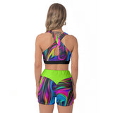 Colorful Women's Sports Bra Suit