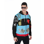 Designer Men's Fur Lined Zip Up Hoodie-blu