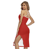 Women's Designer Merch Cami Dress Rose Red