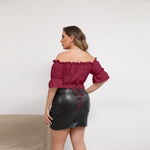 Burgundy Designer Women's Cropped Top