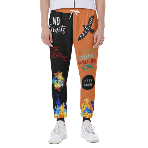 Designer Men's Sweatpants-Orange