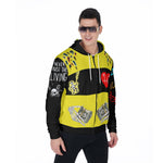 Designer Men's Fur Lined Zip Up Hoodie-Yellow