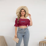 Burgundy Designer Women's Cropped Top