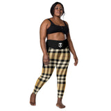 Tan/black plaid Leggings with pockets