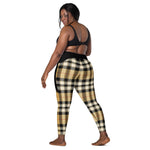 Tan/black plaid Leggings with pockets