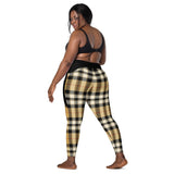 Tan/black plaid Leggings with pockets