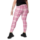 Pink/pink plaid Leggings with pockets