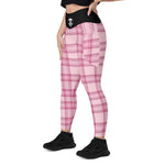 Pink/pink plaid Leggings with pockets