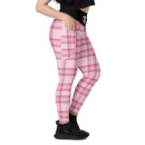 Pink/pink plaid Leggings with pockets