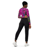 Rainbow cheetah long-sleeve crop top